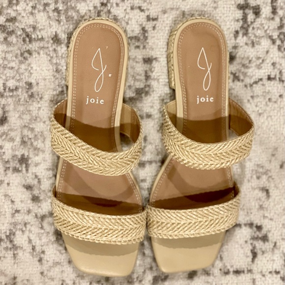Joie Niki Raffia Straw Woven Women's Sandals Size 9M Block Heel - Picture 3 of 5